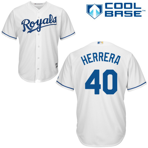 Royals #40 Kelvin Herrera White Cool Base Stitched Youth MLB Jersey